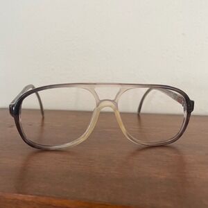 Luxottica‎ Garrett Aviator Eyeglasses Frames Only Glasses Gray Ash Italy 58-16
